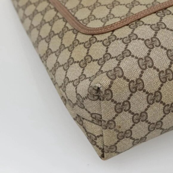 GUCCI GG Supreme Web Sherry Line Tote Bag PVC Beige Gold 39 02 0031 Auth ep9436 - Picture 5 of 16